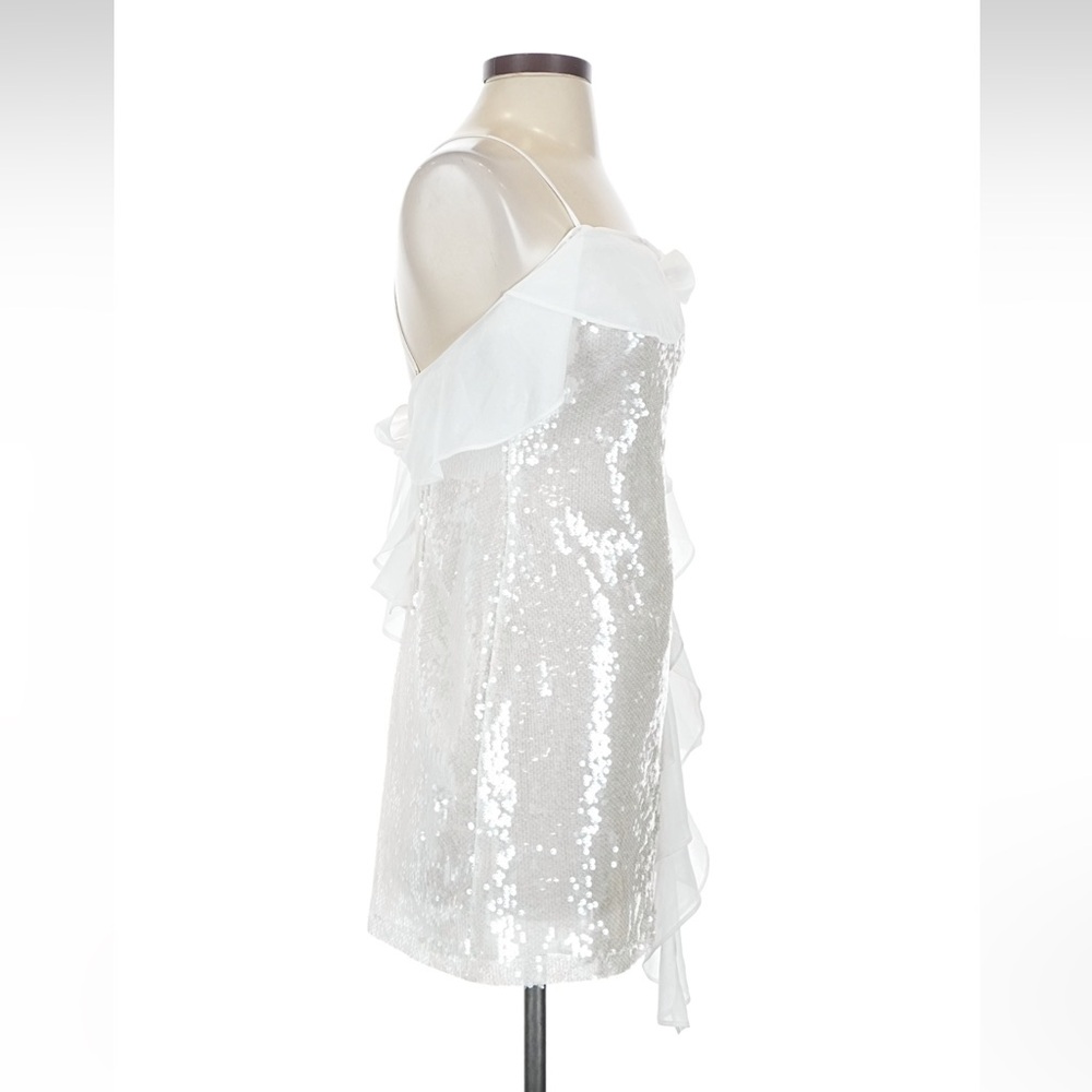 12th Tribe Starlit White Sequin Mini Dress - Size S - Picture 11 of 13